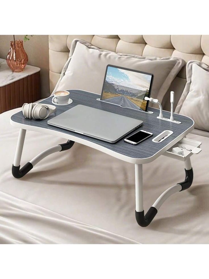 Foldable Laptop Table - Multipurpose Bed And Study Desk